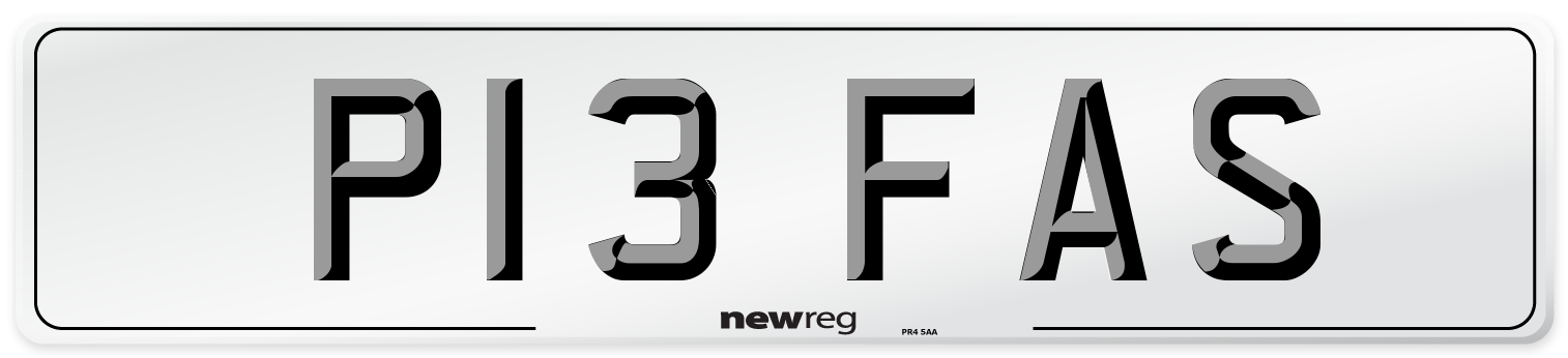 P13 FAS Number Plate from New Reg